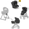 Electa System Trio - Upper Black - Seduta Passeggino + Culla Standup + Seggiolino Auto Darwin Recline