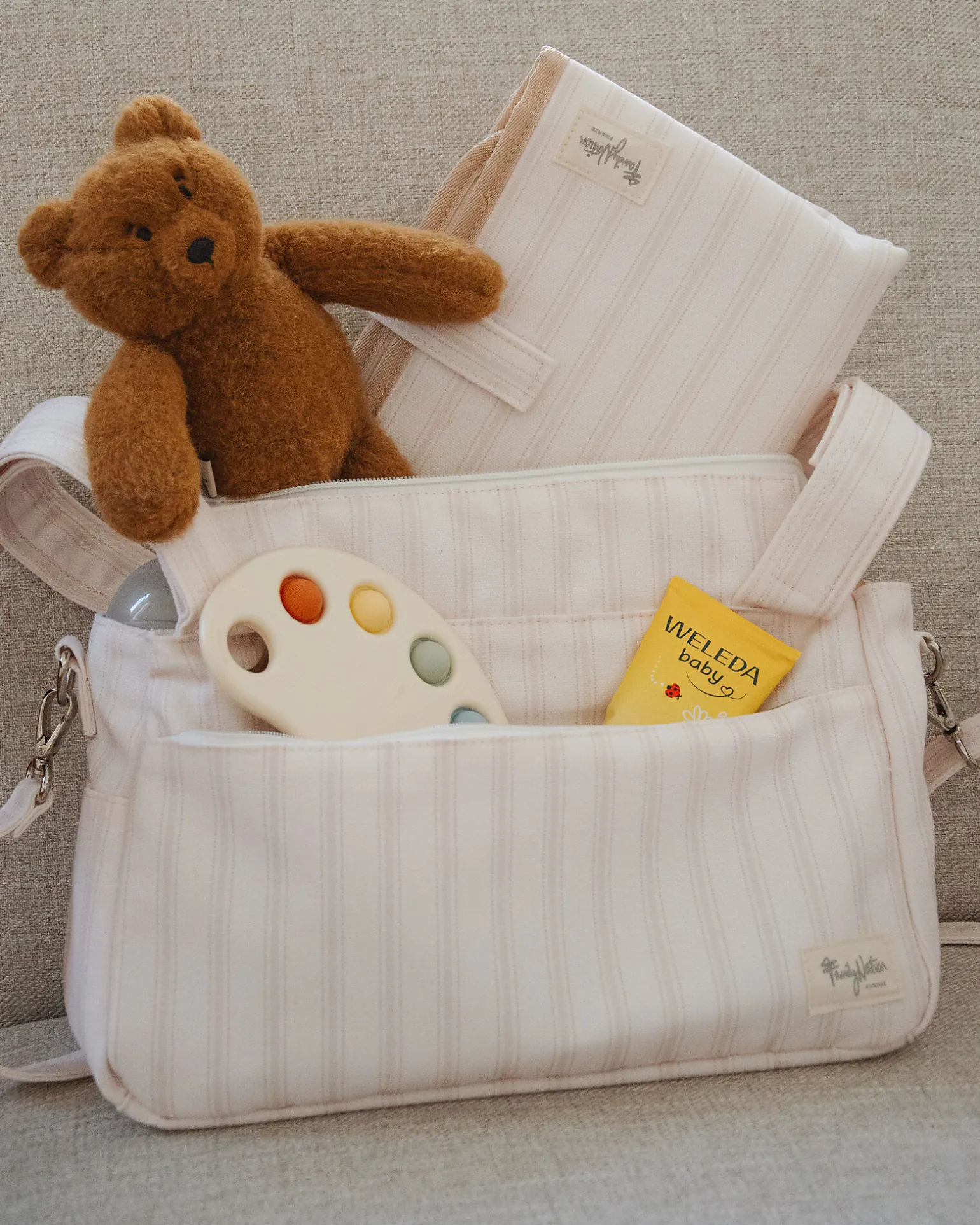 Fasciatoio da Viaggio - Righe - Beige - Impermeabile e Pieghevole