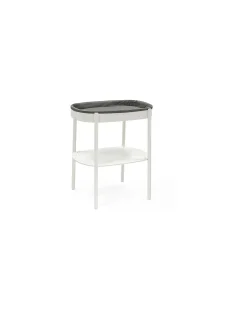 Fasciatoio Sleepi Ovale - Bianco - Materassino Imbottito Incluso - Realizzato con Legno di Faggio