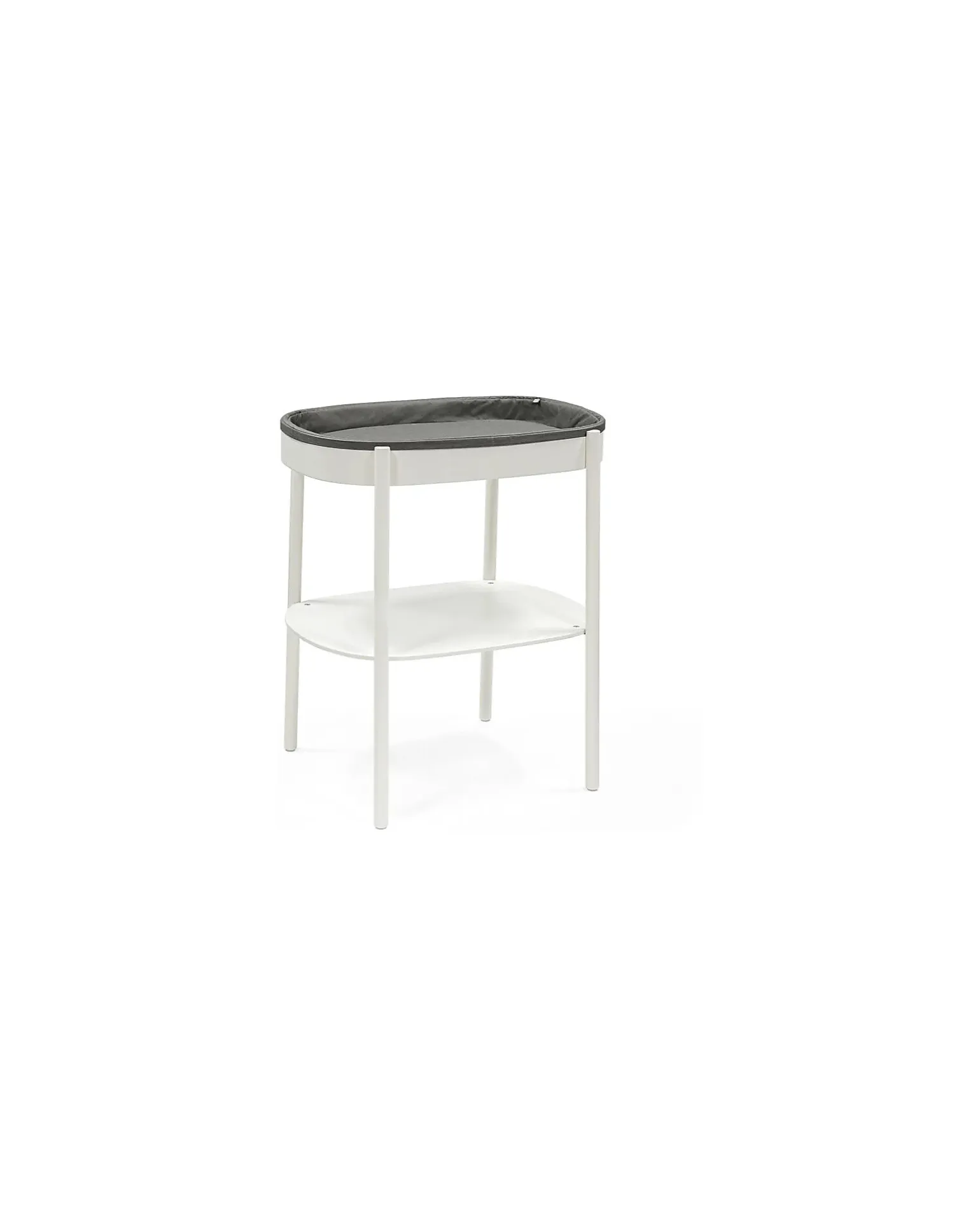 Fasciatoio Sleepi Ovale - Bianco - Materassino Imbottito Incluso - Realizzato con Legno di Faggio