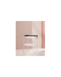 Fasciatoio Sleepi Ovale - Bianco - Materassino Imbottito Incluso - Realizzato con Legno di Faggio