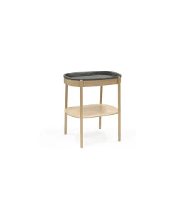 Fasciatoio Sleepi Ovale - Naturale - Materassino Imbottito Incluso - Realizzato con Legno di Faggio