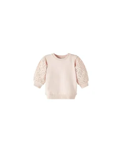 Felpa Ricamata - Rose Smoke - Cotone Organico