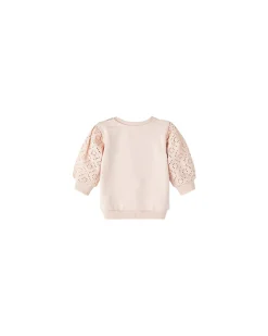 Felpa Ricamata - Rose Smoke - Cotone Organico