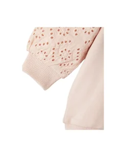 Felpa Ricamata - Rose Smoke - Cotone Organico