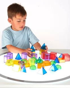 Forme Geometriche Traslucide - Rosso/Arancione/Giallo/Verde/Blu/ Viola - da 3 Anni - Per Lavagna Luminosa