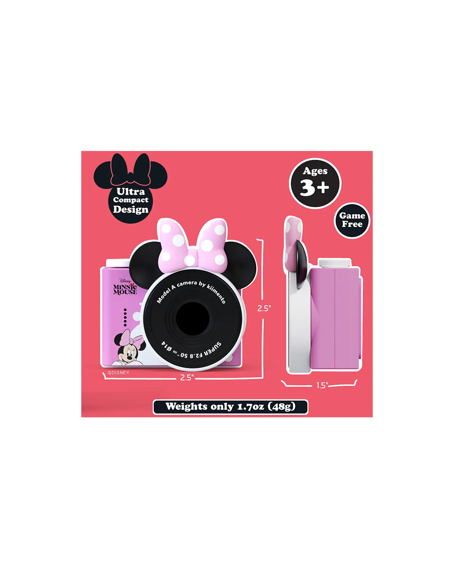 Fotocamera Digitale Mini Kiimento - Minnie Mouse - Foto e Video - Dai 3 Anni