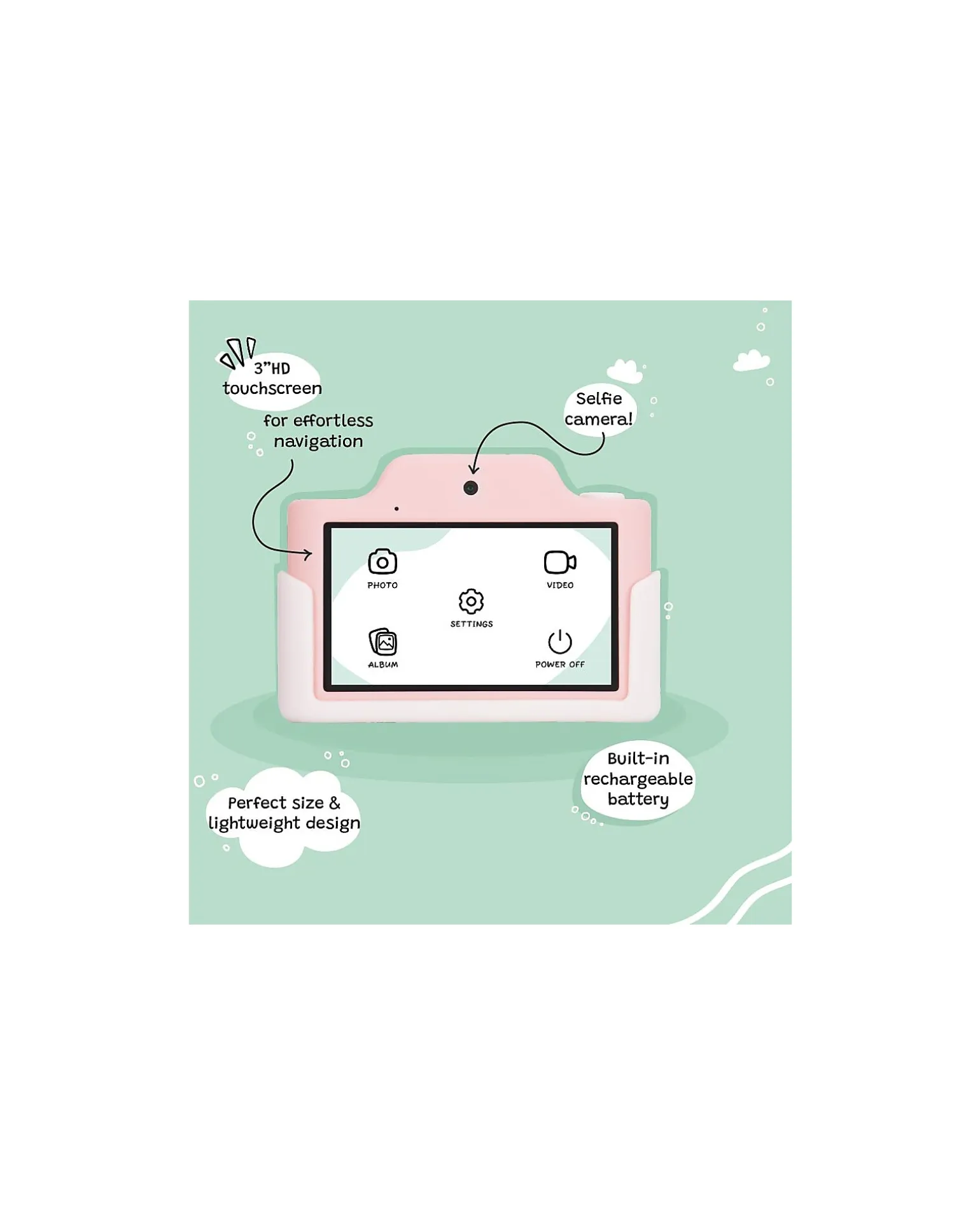 Fotocamera Digitale Touchscreen Kiimento - Meowie il Gatto - Foto e Video - Dai 5 Anni