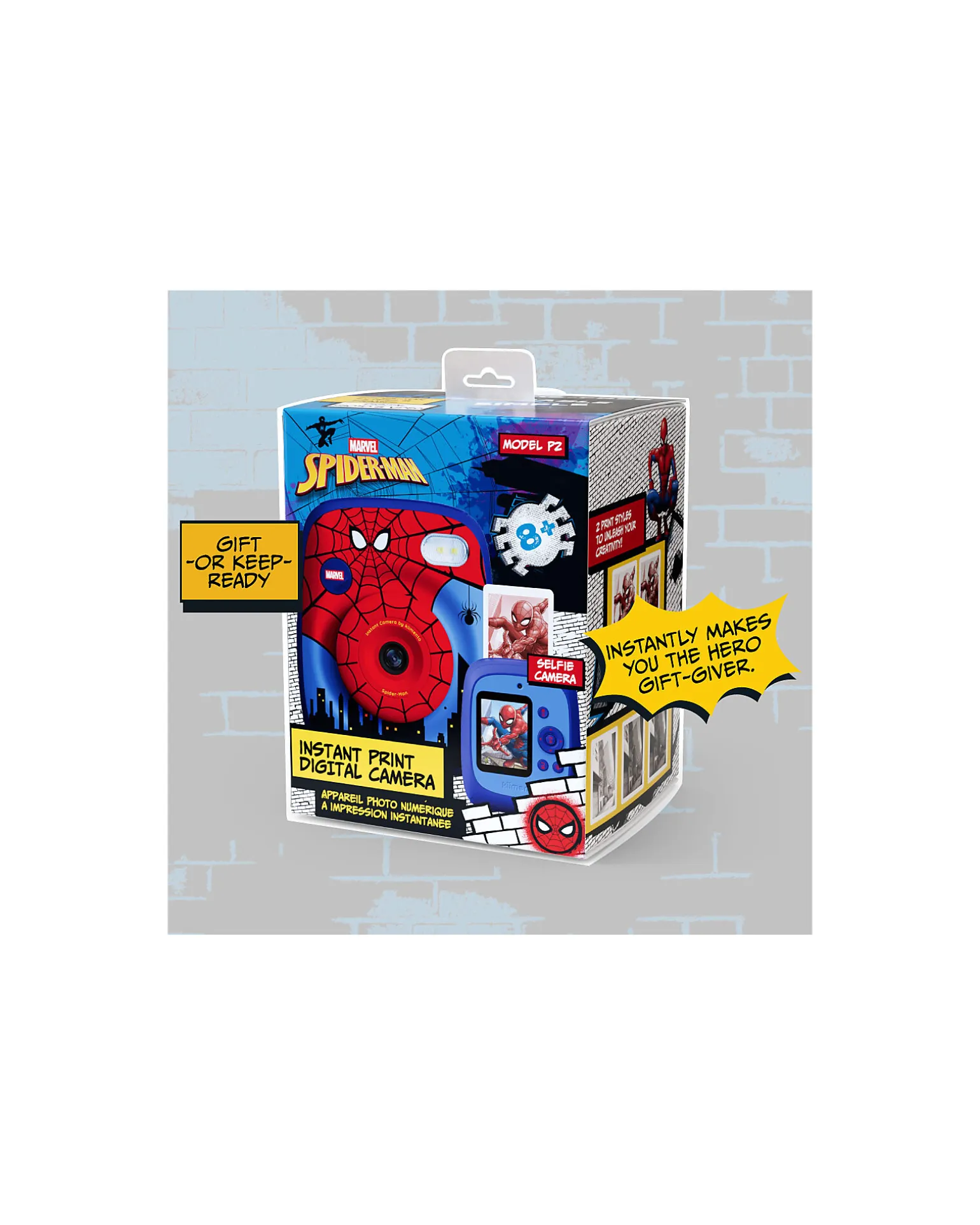 Fotocamera Istantanea Digitale Kiimento - Spider-Man - Stampa Ink-Free - Dai 8 Anni