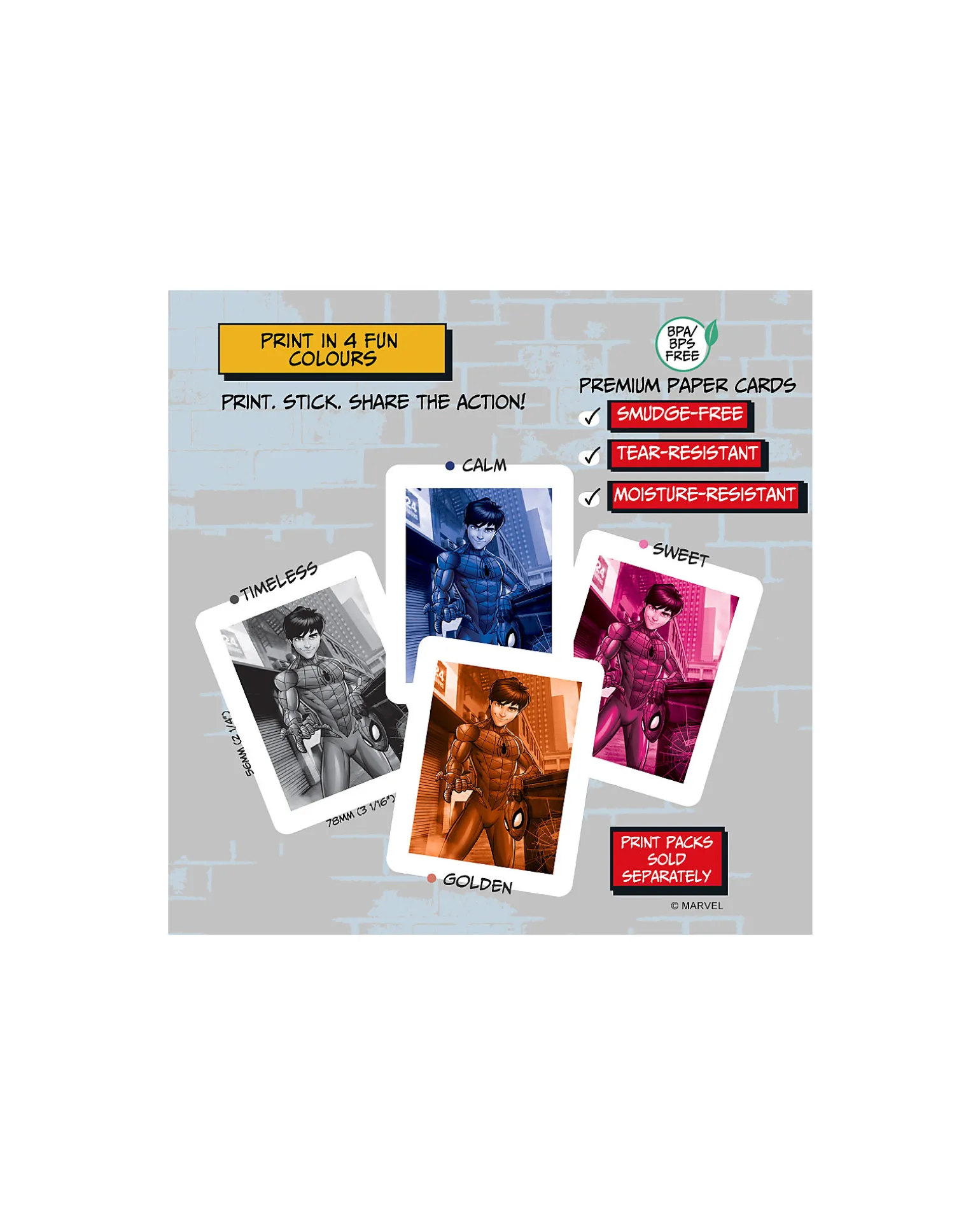 Fotocamera Istantanea Digitale Kiimento - Spider-Man - Stampa Ink-Free - Dai 8 Anni