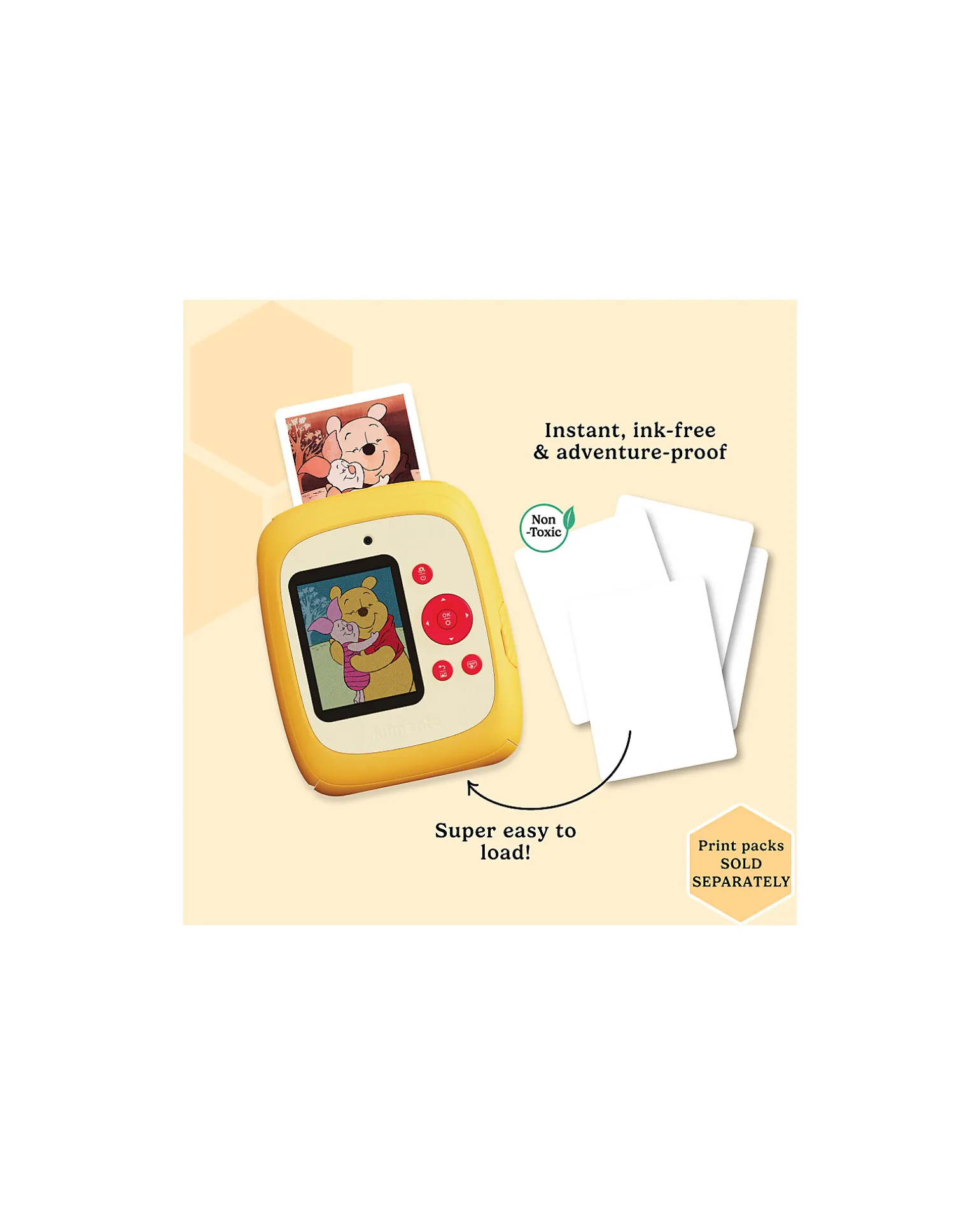 Fotocamera Istantanea Digitale Kiimento - Winnie the Pooh - Stampa Ink-Free - Dai 8 Anni