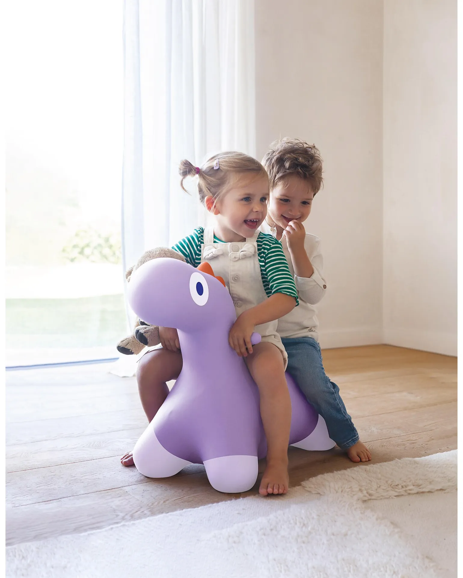 Gioco Cavalcabile Gonfiabile - Hoppi Dino - Viola - in Vinile