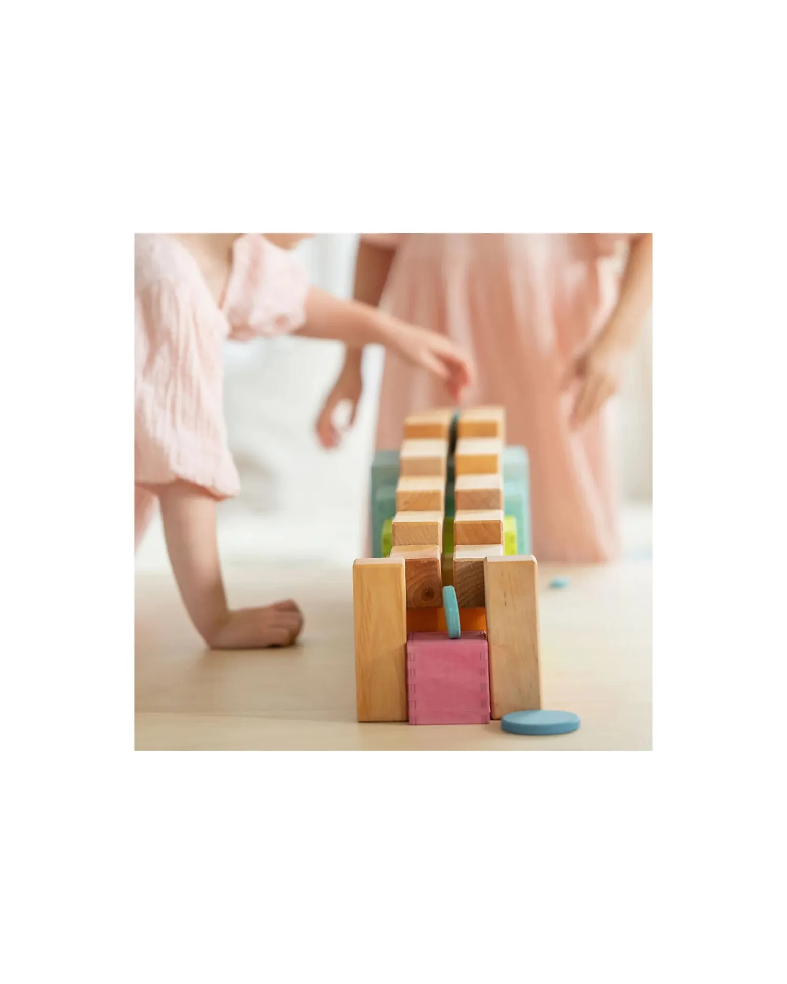 Gioco in Legno Anelli e Cerchi Concentrici - Pastello - 20 pezzi