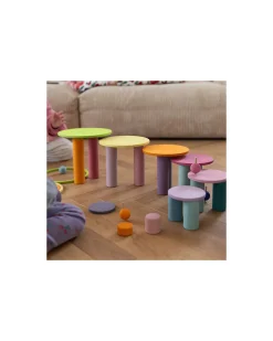 Gioco in Legno Anelli e Cerchi Concentrici - Pastello - 20 pezzi