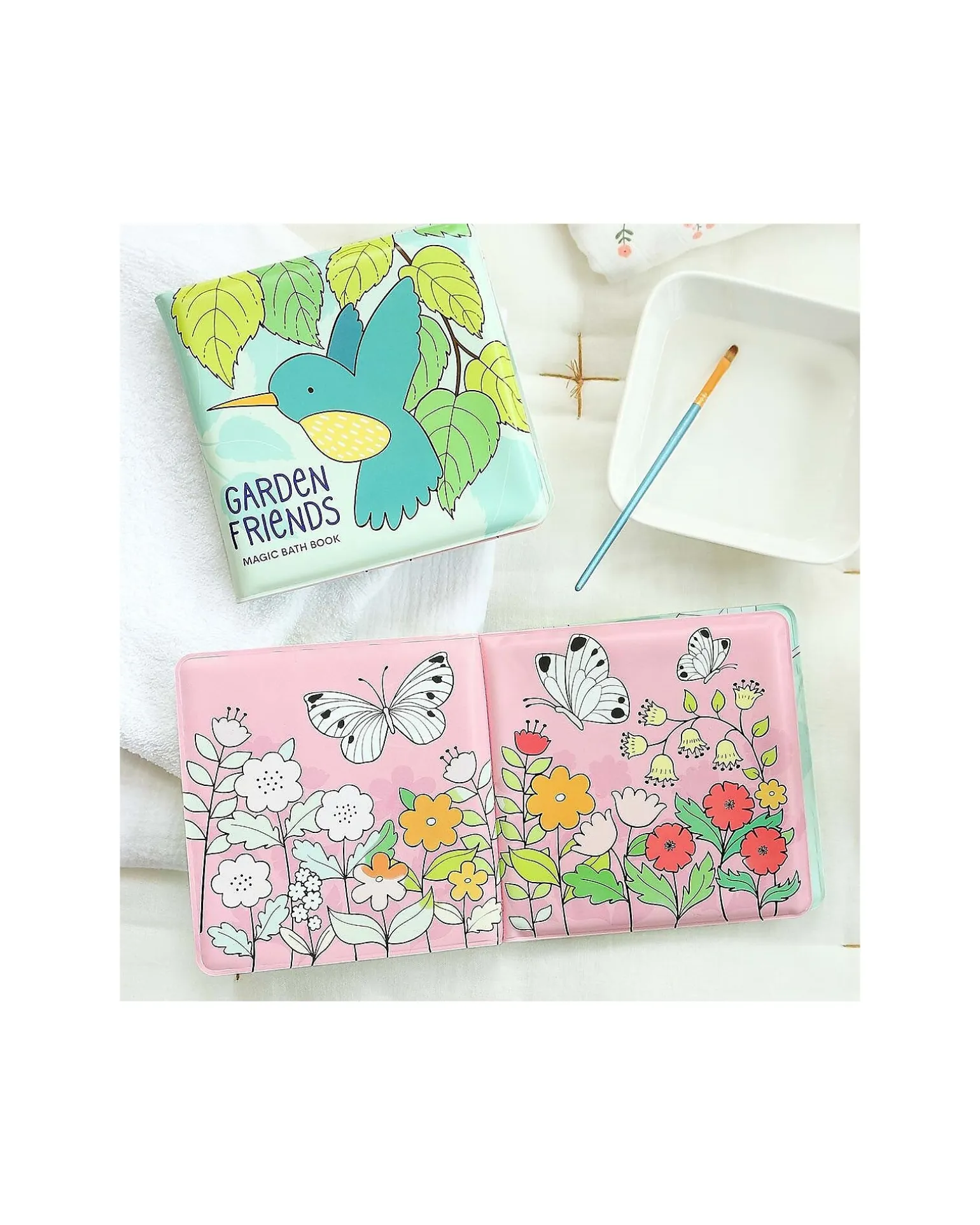 Gioco Libro da Bagno - Garden Friends - Si Colora al Contatto con l'Acqua!