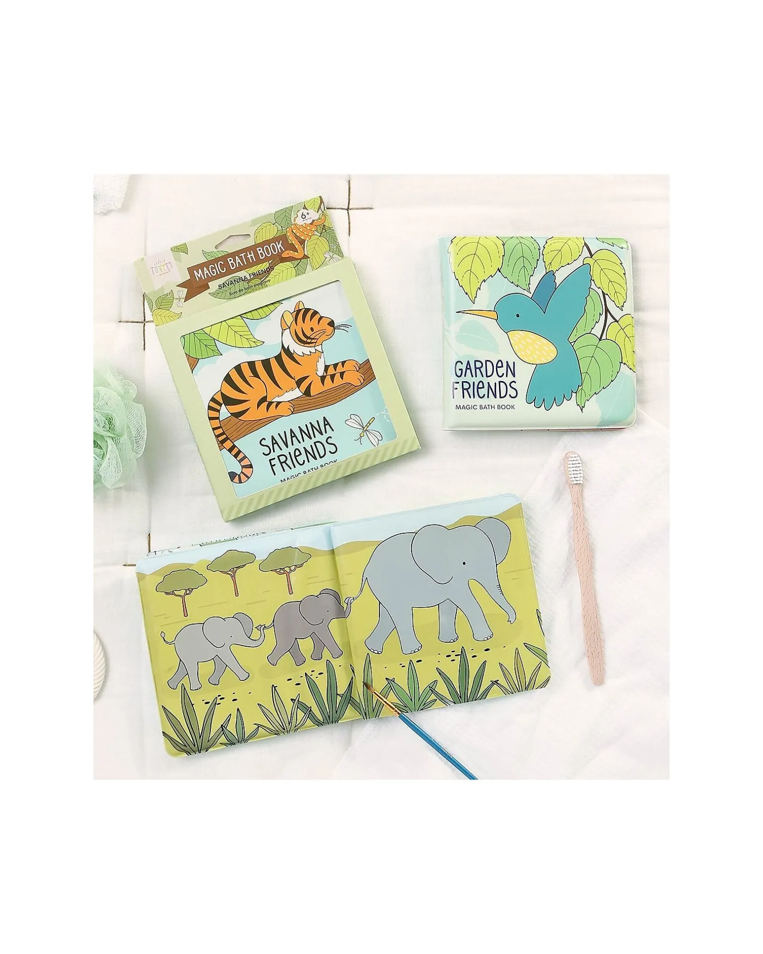 Gioco Libro da Bagno - Savanna friends - Si Colora al Contatto con l'Acqua!