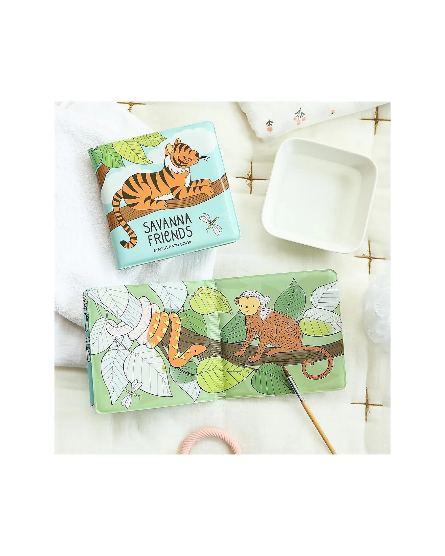 Gioco Libro da Bagno - Savanna friends - Si Colora al Contatto con l'Acqua!