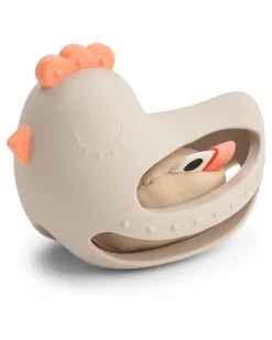 Gioco Multisensoriale 2-in-1 - Massaggiagengive e Sonaglio - Clucky - Sabbia - 3m+