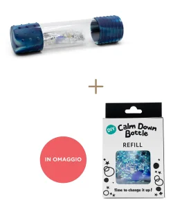 Gioco Sensoriale - DIY Calm Down Bottle - Galassia - dai 3 Anni + Refill per Bottiglia Calm Down DIY - Ocean in OMAGGIO