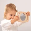Gioco Sensoriale in Legno di Gomma FSC - Easy Hold - con Pannello Glitterato - Argento - 12m+
