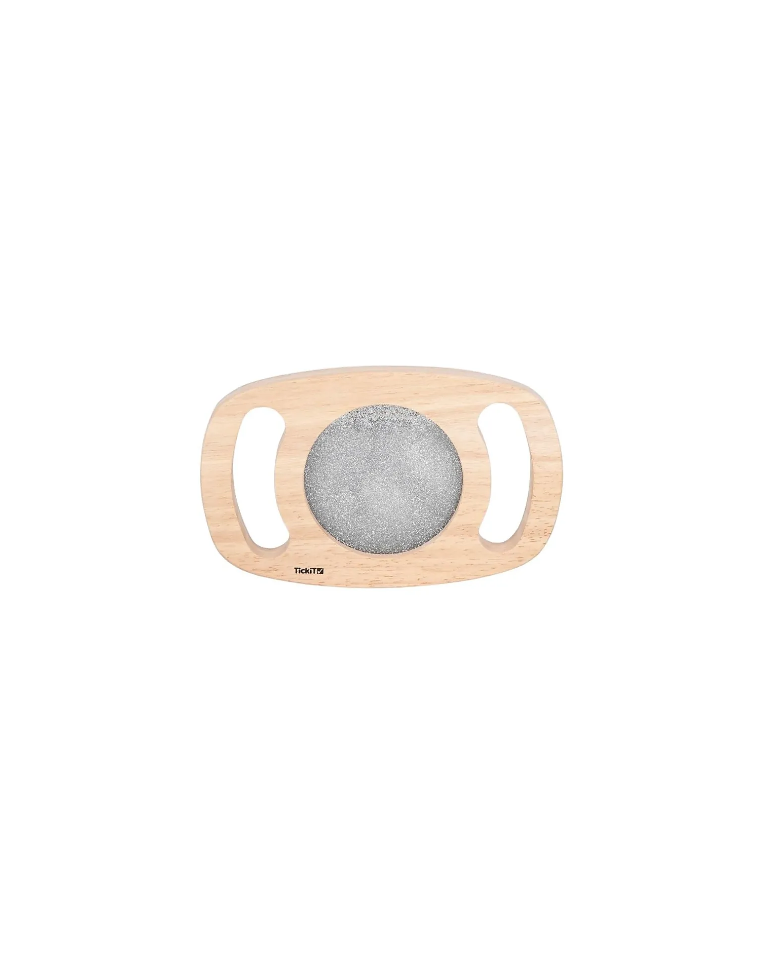 Gioco Sensoriale in Legno di Gomma FSC - Easy Hold - con Pannello Glitterato - Argento - 12m+