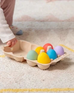 Gioco Uova Sensoriali - Arcobaleno - 6 Pezzi - Silicone Alimentare