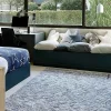 Grande Tappeto Lavabile Mix - Sfumature di Blu e Grigio - 100% Cotone (140 x 200 cm)
