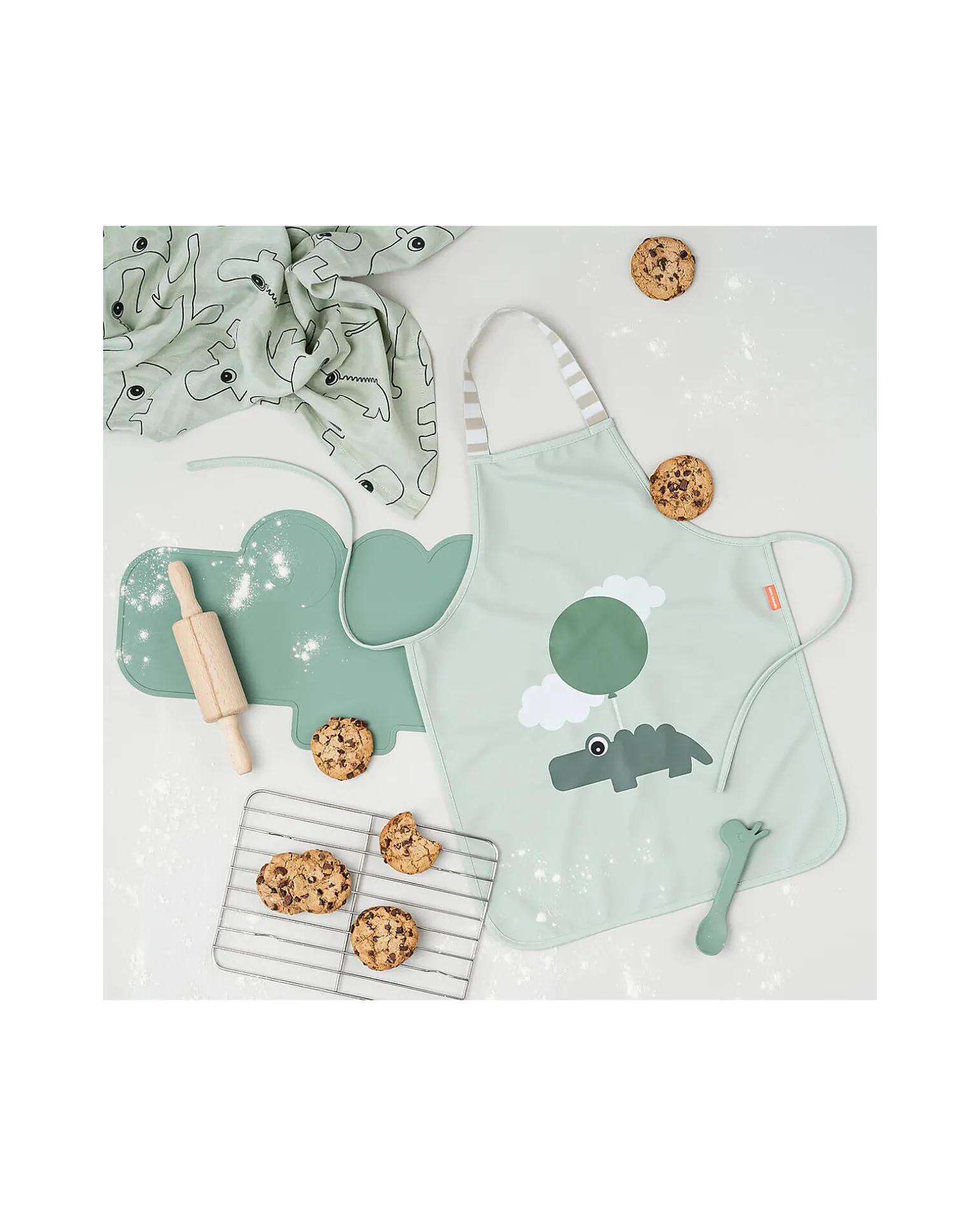 Grembiule Impermeabile con Collo Elastico - Verde - Happy Clouds