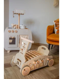 3 in 1 Dondolo Girello e Macchina - Nocciola - Legno FSC - 2+ Anni