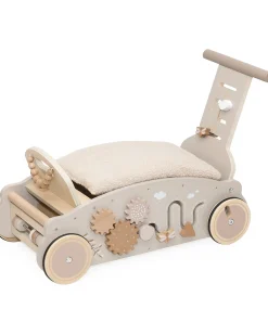 3 in 1 Dondolo Girello e Macchina - Nocciola - Legno FSC - 2+ Anni