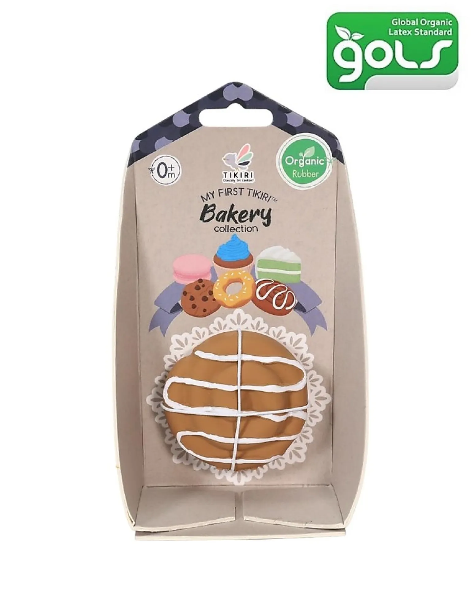 3-in-1 Sonaglio Biscottino Danese - Massaggiagengive - Gioco da Bagno - Bakery Items - 100% Caucciù Naturale