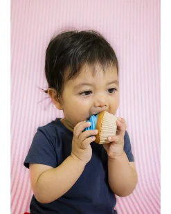 3-in-1 Sonaglio Cupcake - Massaggiagengive - Gioco da Bagno - Bakery Items - 100% Caucciù Naturale