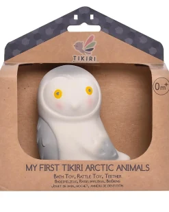 3-in-1 Sonaglio Gufo delle Nevi, Massaggiagengive, Gioco da Bagno, My First Arctic Animals - 100% Caucciù Naturale