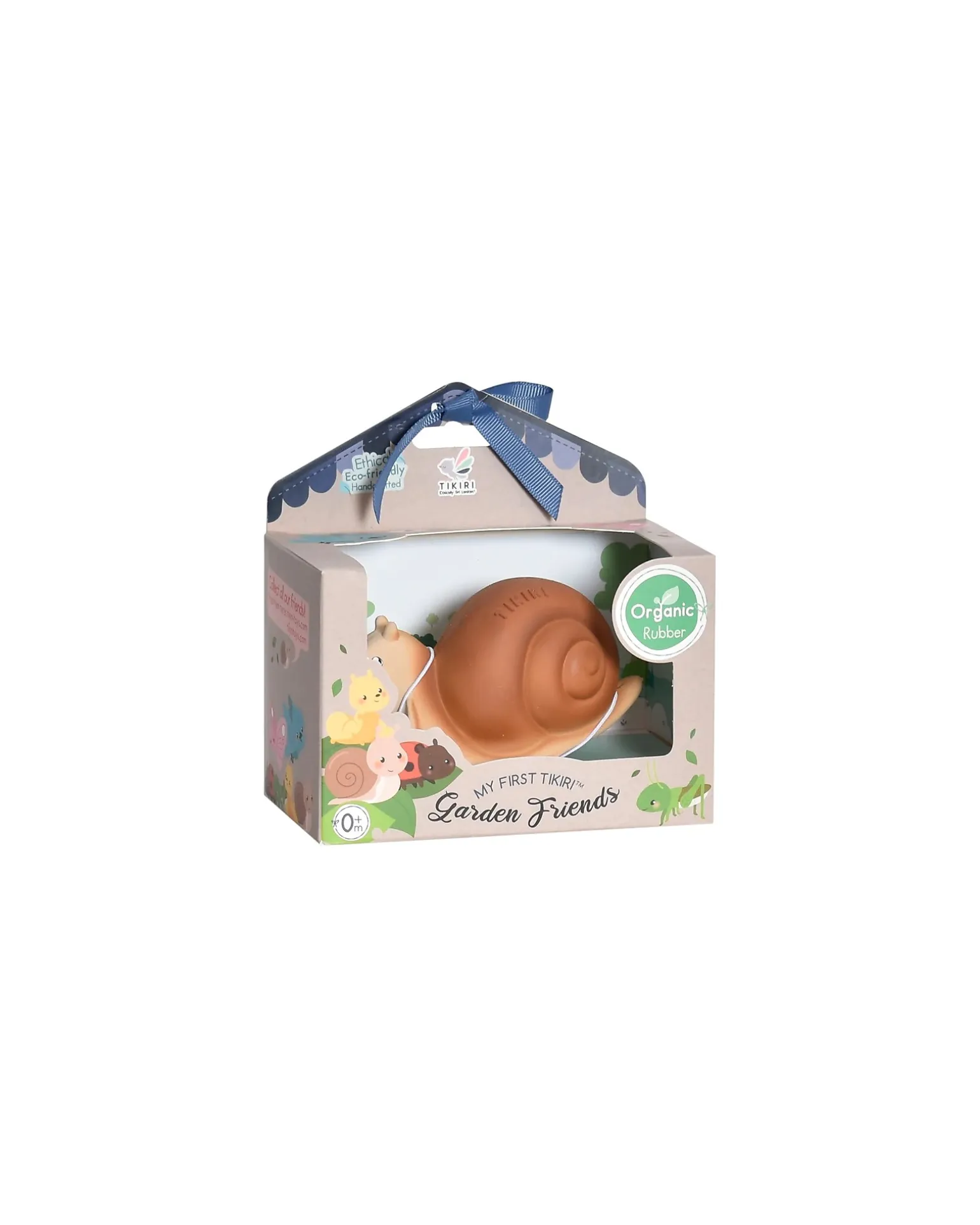 3-in-1 Sonaglio Lumaca - Massaggiagengive - Gioco da Bagno - Garden Animals - 100% Caucciù Naturale