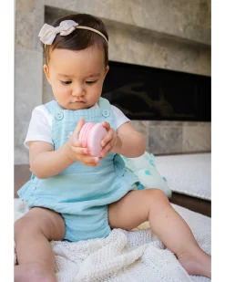 3-in-1 Sonaglio Macaroon - Massaggiagengive - Gioco da Bagno - Bakery Items - 100% Caucciù Naturale