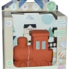 3-in-1 Sonaglio - Massaggiagengive - Gioco da Bagno - Treno - Vroom Vroom Friends - Confezione Regalo - 100% Caucciù Naturale