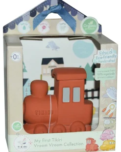 3-in-1 Sonaglio - Massaggiagengive - Gioco da Bagno - Treno - Vroom Vroom Friends - Confezione Regalo - 100% Caucciù Naturale