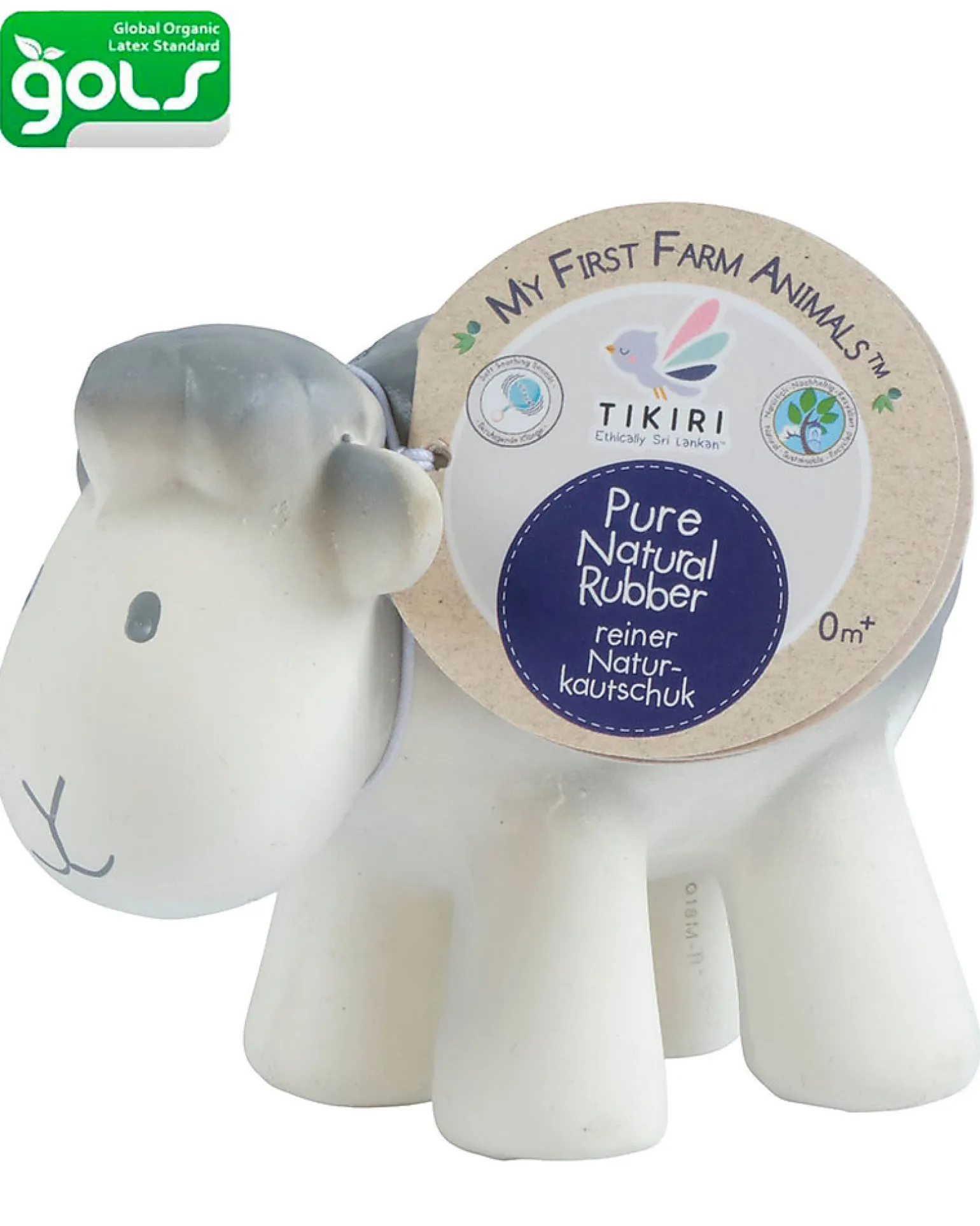 3-in-1 Sonaglio Pecora, Massaggiagengive, Gioco da Bagno, My First Farm - 100% Caucciù Naturale