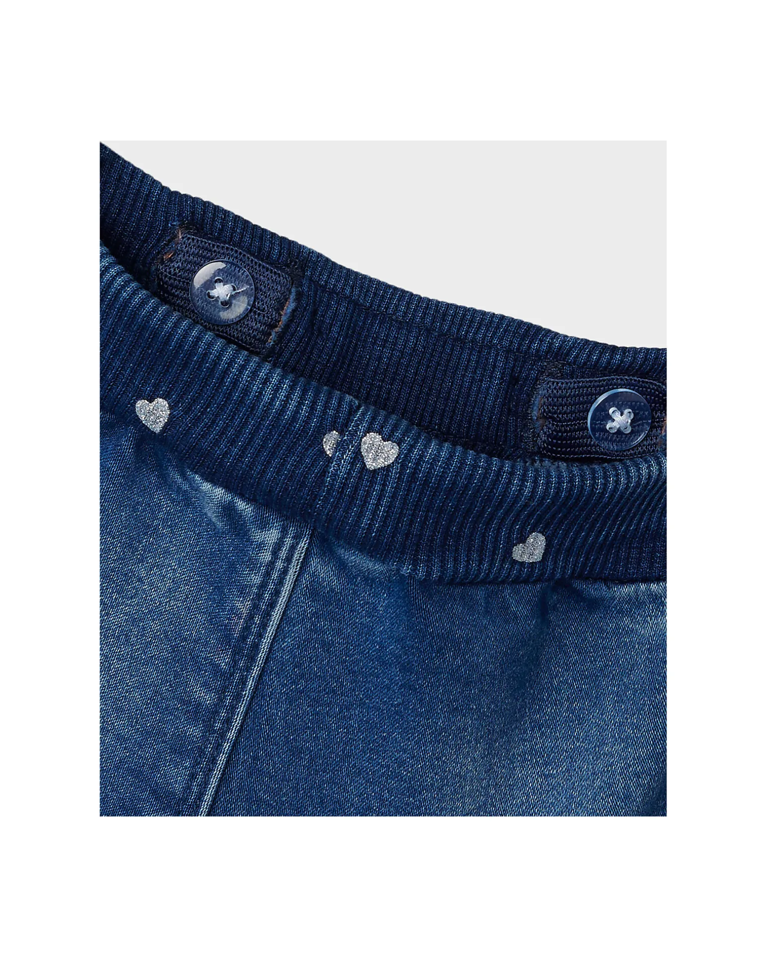 Jeans con Coulisse - Medium Blue Denim - Cuori - Cotone Bio