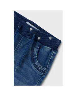 Jeans con Coulisse - Medium Blue Denim - Cuori - Cotone Bio