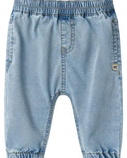 Jeans con Elastico in Vita - Lavaggio Chiaro