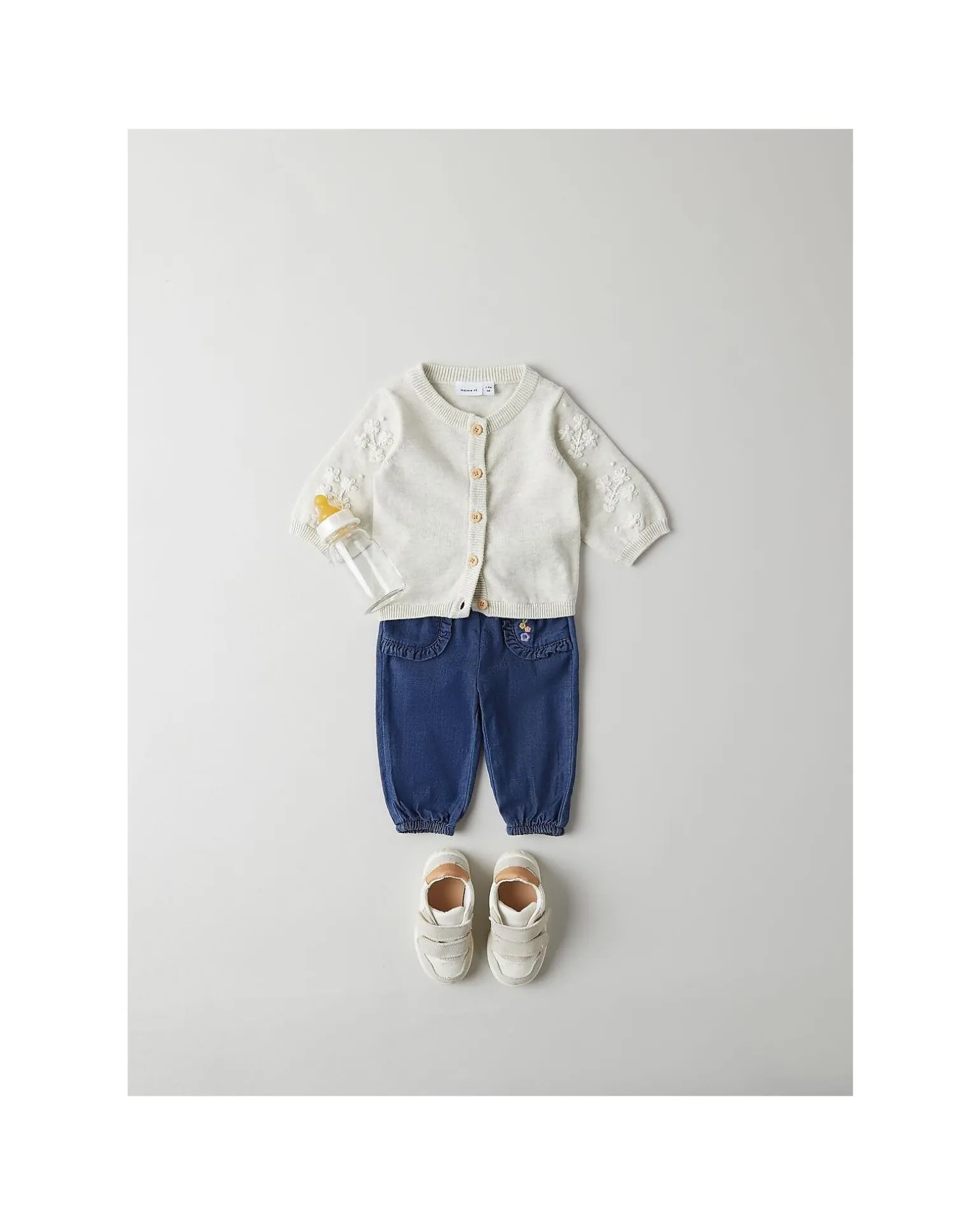Jeans - Dark Blue Denim - Tasche Frontali con Volant e Ricamo