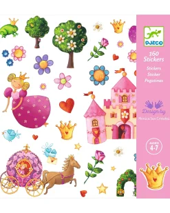Kit 160 Adesivi - Tema la Principessa Margherita - dai 4 ai 7 anni