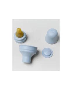 Kit Biberon - Baby Blue - Include: Tappo/Tettarella (flusso lento)/Blocco Latte/Tappo a Vite e Imbuto Pieghevole