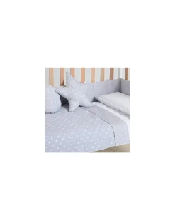 Kit Piumone e Paracolpi per Lettino 120x60 - Galaxy Grigio - 100%Cotone