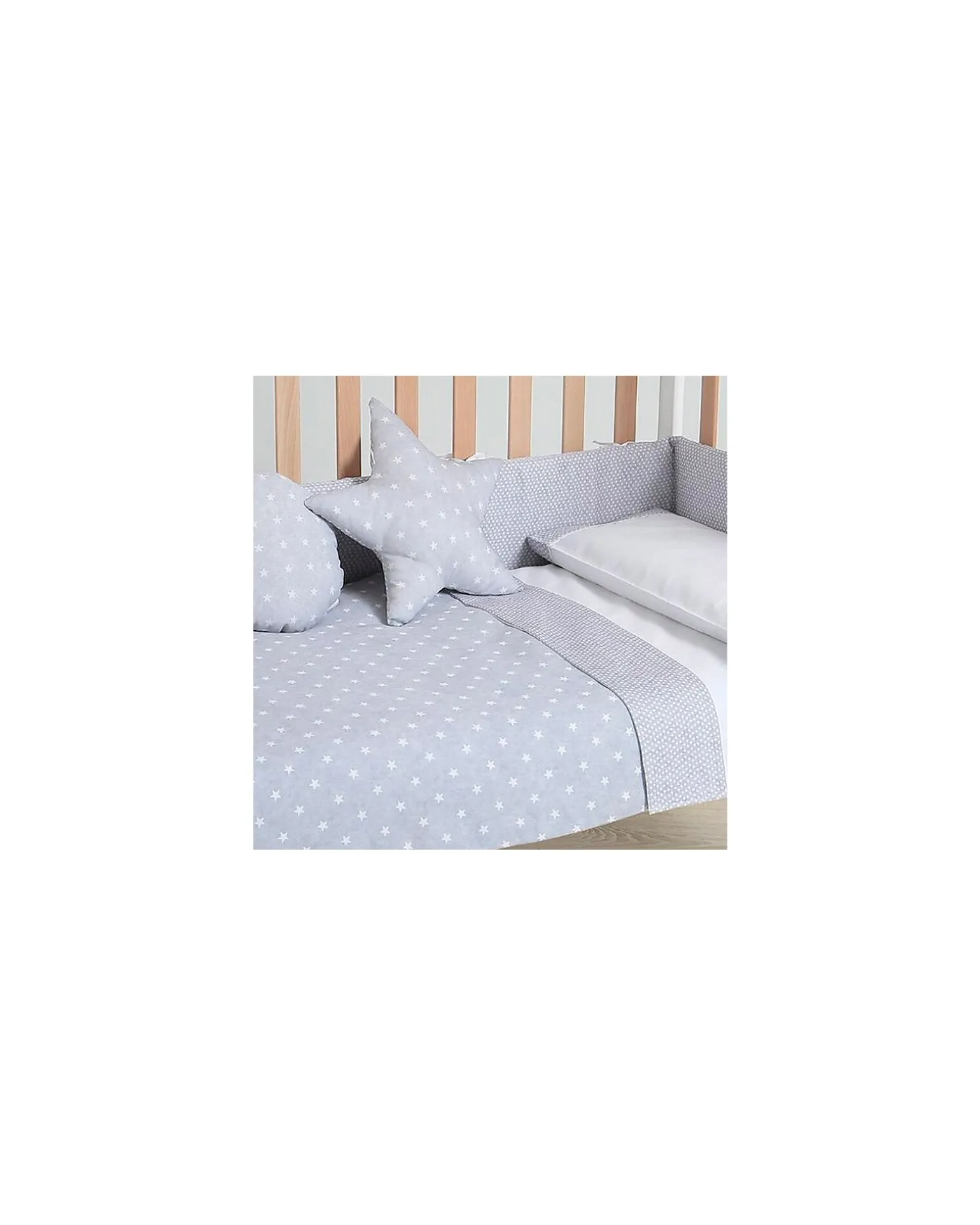 Kit Piumone e Paracolpi per Lettino 120x60 - Galaxy Grigio - 100%Cotone
