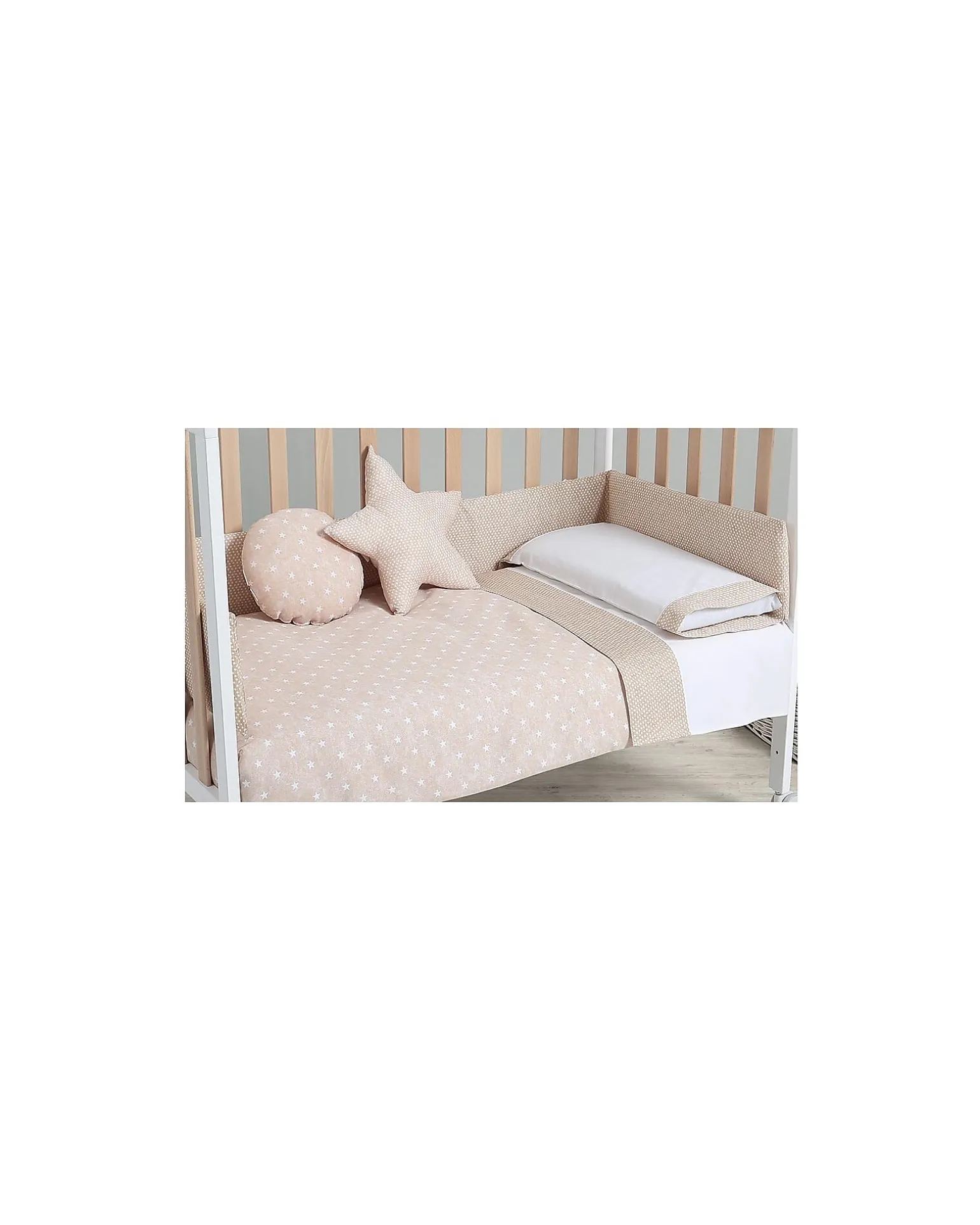 Kit Piumone e Paracolpi per Lettino 120x60 - Galaxy Beige - 100%Cotone