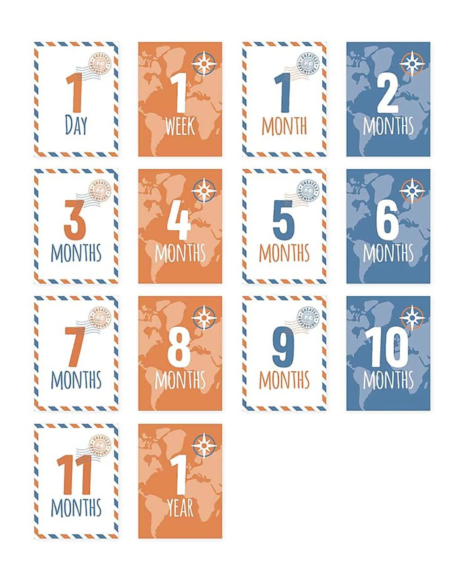 Kit Primo Anno Greatest Adventure - Copertina Swaddle in Mussola di Cotone + 14 Cards - Per i bebé più social!