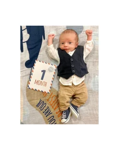 Kit Primo Anno Greatest Adventure - Copertina Swaddle in Mussola di Cotone + 14 Cards - Per i bebé più social!