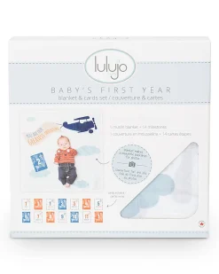 Kit Primo Anno Greatest Adventure - Copertina Swaddle in Mussola di Cotone + 14 Cards - Per i bebé più social!